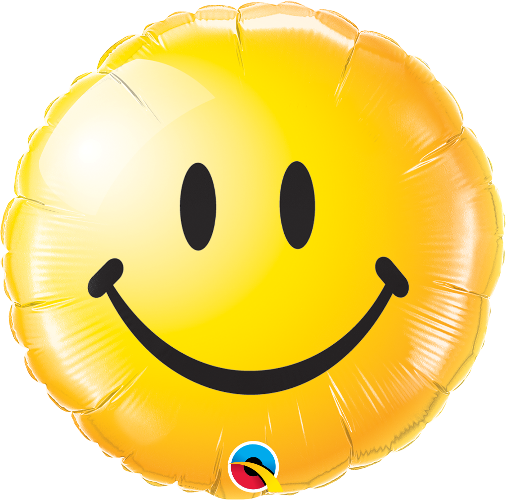 Foil round smiley face Yellow 18 inch Qualatex