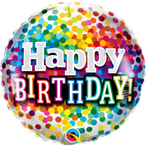 Qualatex 18 inch Rainbow confetti Balloon