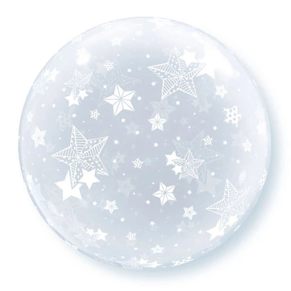 Stars All Round clear DECO Bubble 20 inch Qualatex