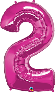 Number 2- Pink -34 inch Qualatex