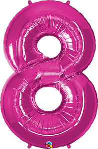 Number 8 - Pink -34 inch Qualatex