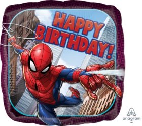 Spiderman square 18 inch Happy Birthday Anagram