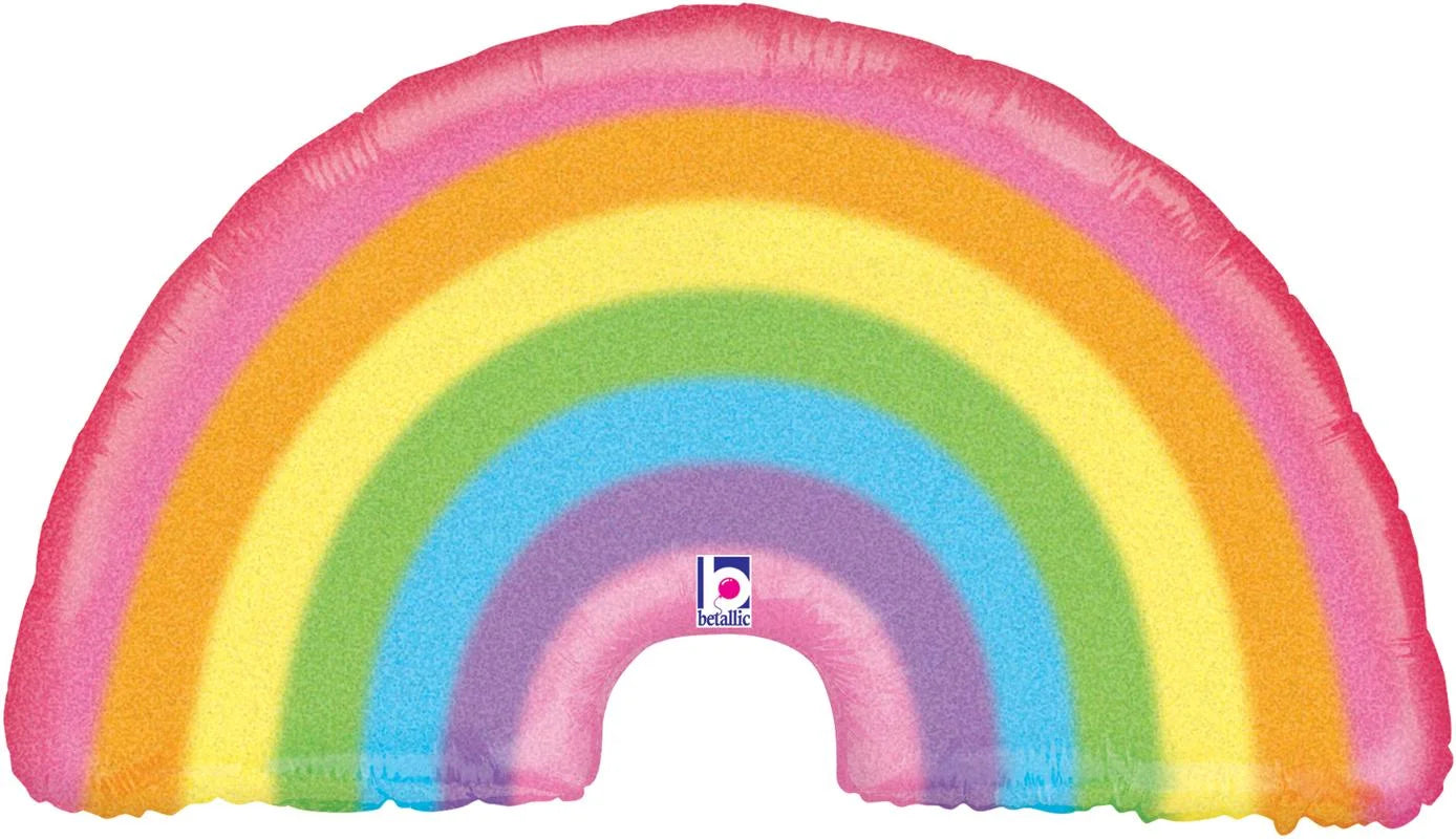 Glitter Holographic Pastel Rainbow Shape 36 inch Betallic