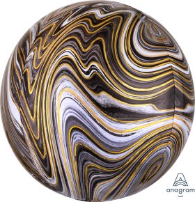 Marble Black Orbz Foil 16 inch 41 cm Anagram