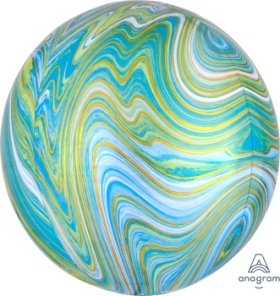 Marble Blue Green Orbz Foil 16 inch 41 cm Anagram