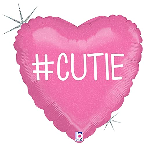 #cutie baby Girl 18 inch Heart Holographic Betallic