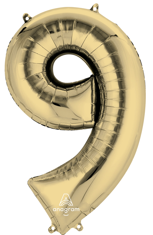 Number 9 - White Gold -34 inch Anagram