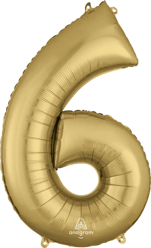 Number 6 - White Gold -34 inch Anagram