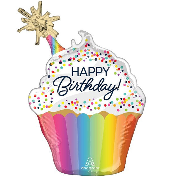 Birthday Confetti Sprinkle Cupcake Supershape 31 inch Anagram