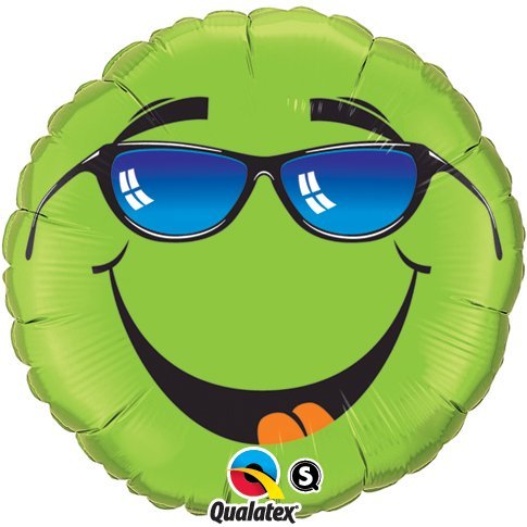 Green smiley face keep cool 18 inch Qualatex