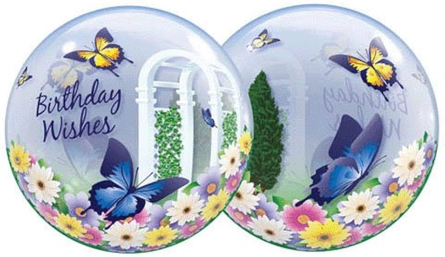 Birthday Wishes Butterfly Bubble 22 inch Qualatex