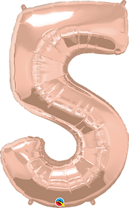 Number 5 - Rose Gold -34 inch Qualatex