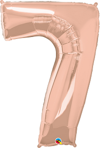 Number 7 - Rose Gold -34 inch Qualatex