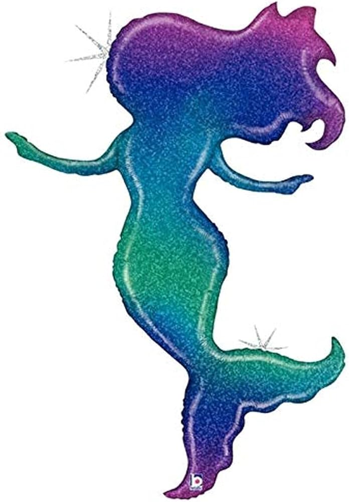 Holographic Glitter Mermaid 52 inch Betallic