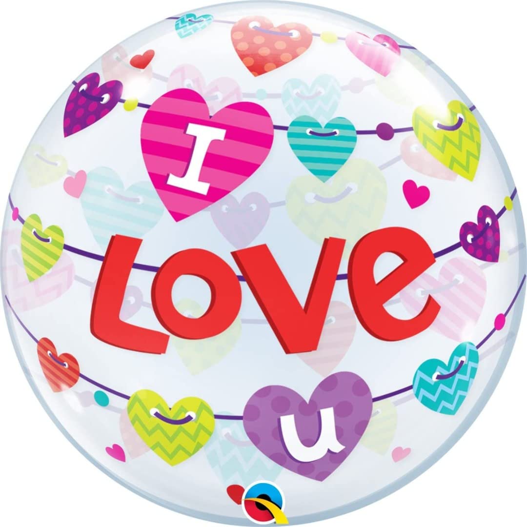 Love you Hearts Bubble 22 inch Qualatex