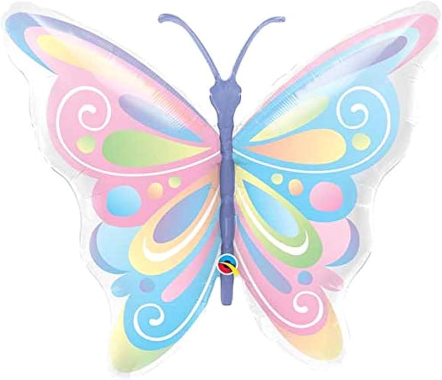 Supershape Pastel Butterfly foil - 40 inch Qualatex