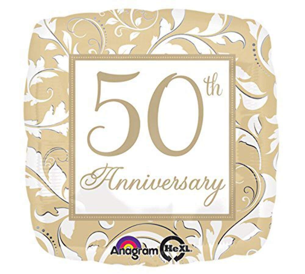 50th Anniversary Square gold and white 17 inch Anagram