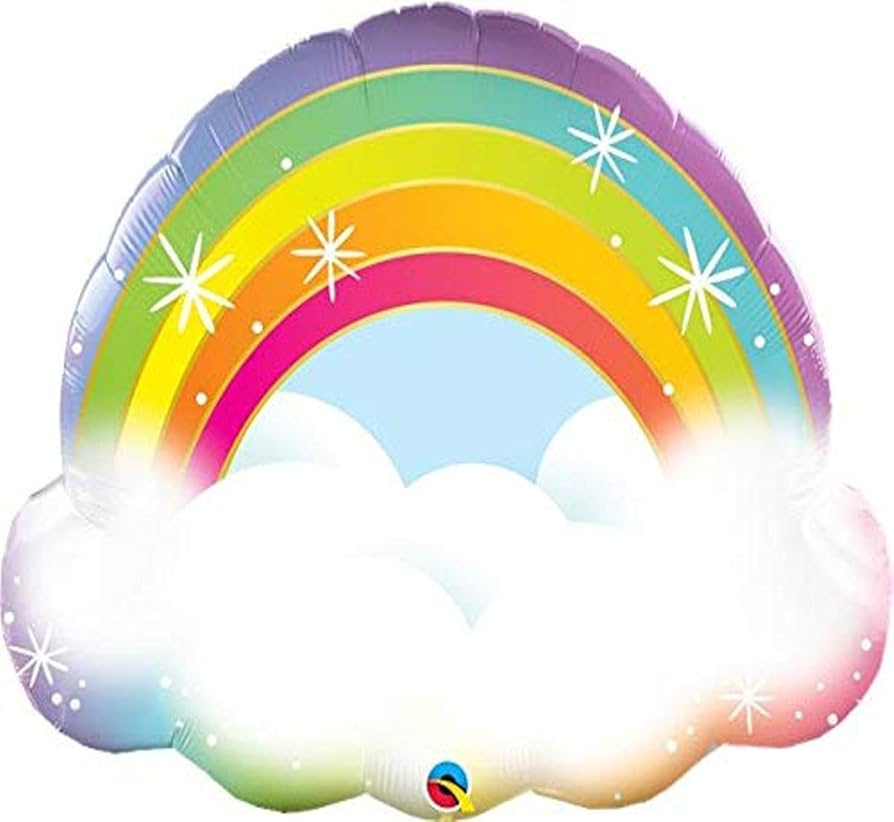 Rainbow Multicolour Clouds 32 inch Qualatex