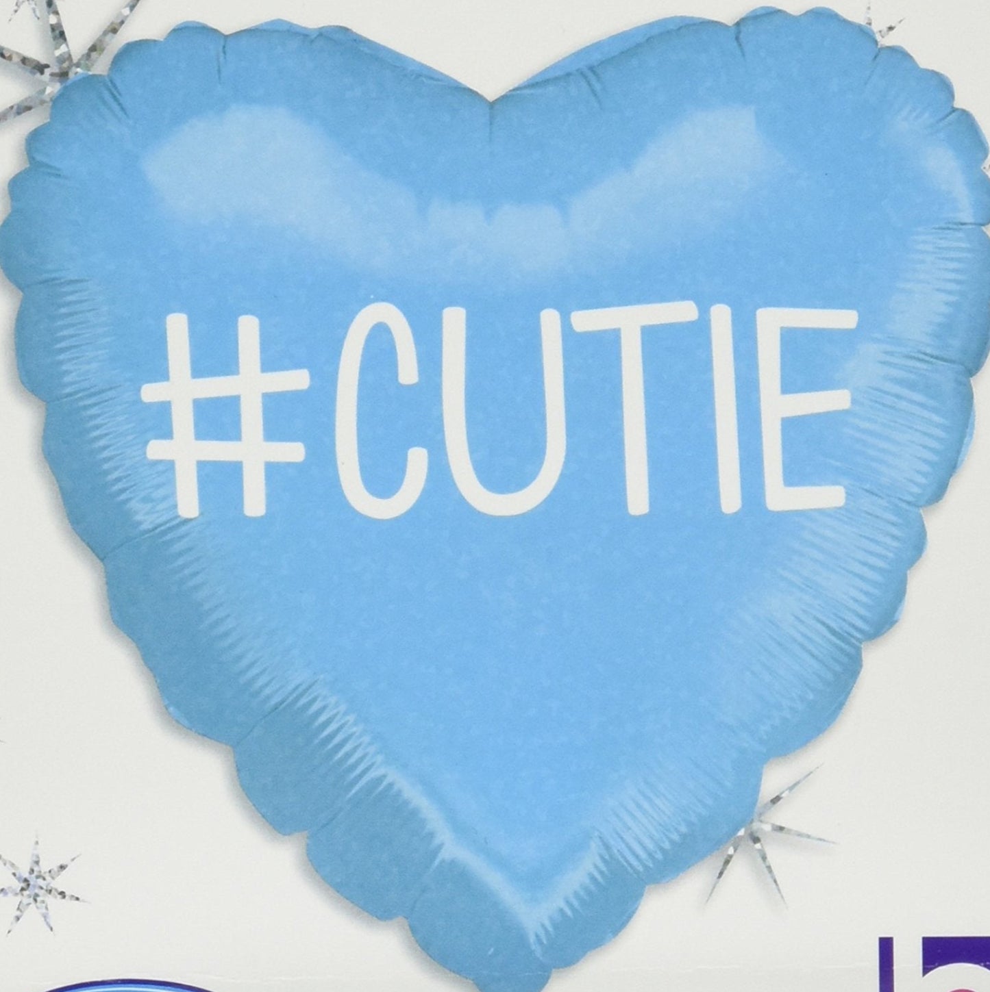 #cutie baby Boy 18 inch Heart Holographic Betallic