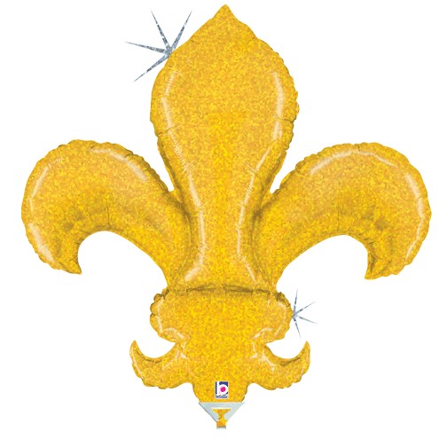 Fleur de Lis Gold 45 inch Holographic Betallic