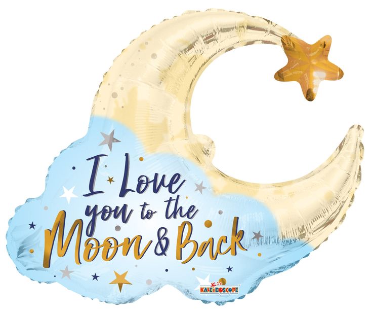 Love you to the Moon & Back 36 inch foil Kaleidoscope