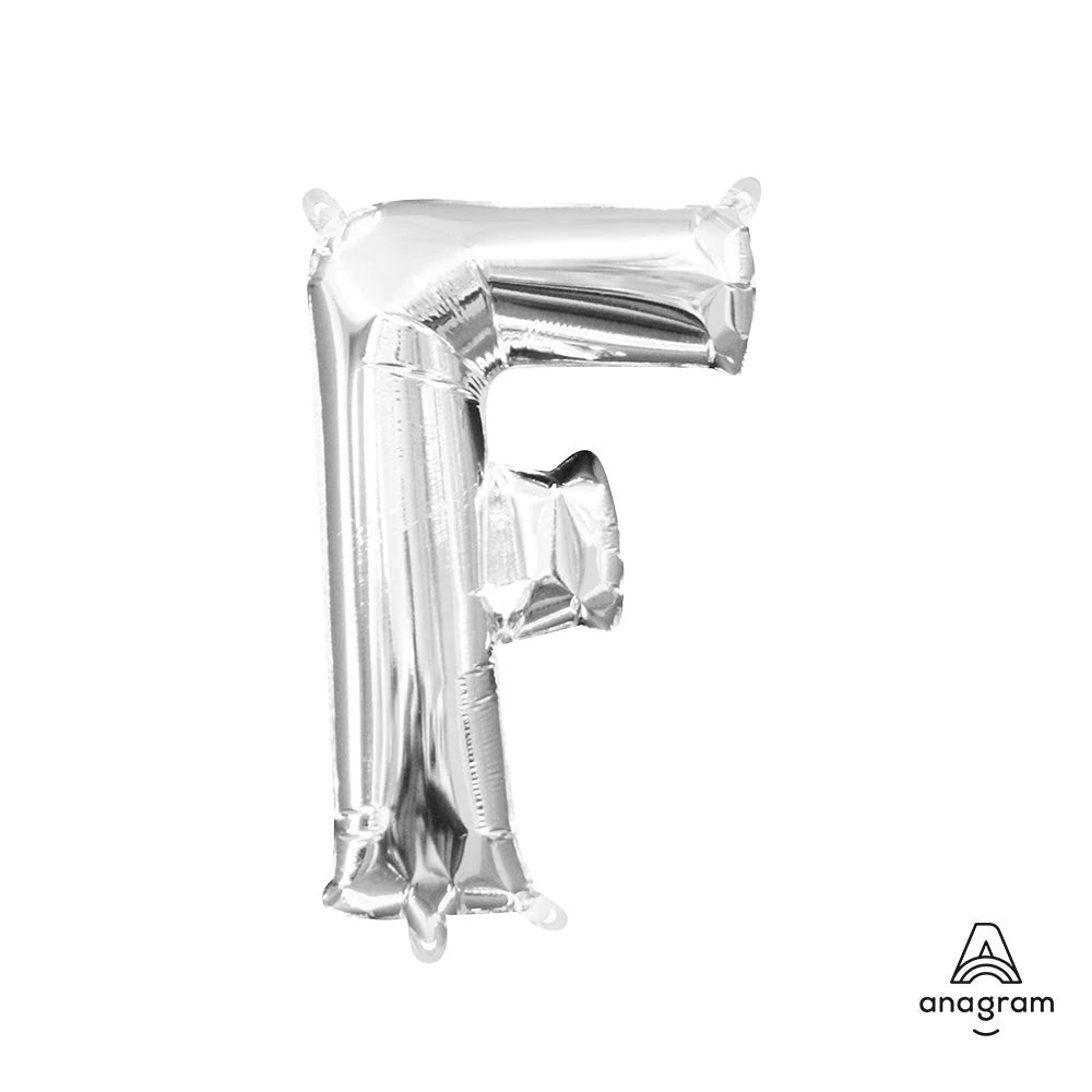 Letter F Silver - Air Filled Mini 16 inch - Anagram