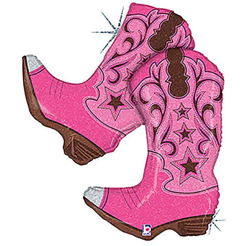 Pink Western Dancing Boot 36 inch Holographic - Betallic