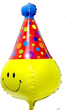Dimensionals Smiley Party hat 33 inch Betallic