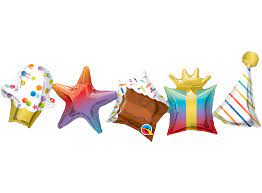 Birthday Garland Multi Colour Foil Balloon 41 inch- Air Filled only - Qualatex