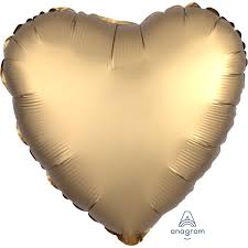 SATIN LUXE Heart Sateen Gold 18 inch Anagram