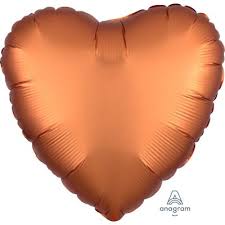 SATIN LUXE Heart Amber 18 inch Anagram