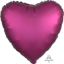 SATIN LUXE Heart Pomegranate 18 inch Anagram