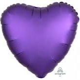 SATIN LUXE Heart Purple Royal 18 inch Anagram