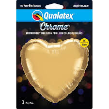 CHROME Gold Heart 18 inch Qualatex
