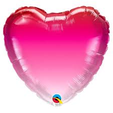 Ombre Pink Heart 18 inch Qualatex