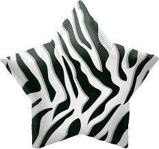 Zebra print Black White Star 22 inch - North Star