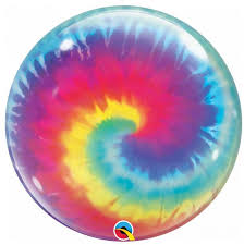 Tie Dye Swirls Single Bubble 22 inch Qualatex