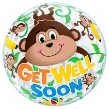Get well soon Monkey Bubble 22 inch Qualatex