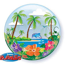 Tropical beach Single Bubble 22 inch Qualatex