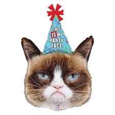 Grumpy Cat Party face 36 inch Betallic