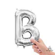 Letter B Silver - Air Filled Mini 16 inch - Anagram