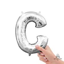 Letter C Silver - Air Filled Mini 16 inch - Anagram