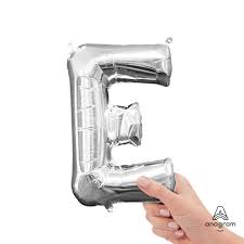 Letter E Silver - Air Filled Mini 16 inch - Anagram