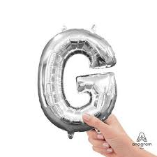 Letter G Silver - Air Filled Mini 16 inch - Anagram