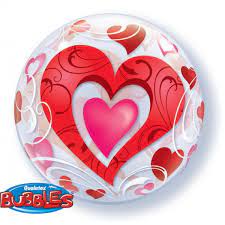 Swirly Heart Bubble 22 inch Qualatex