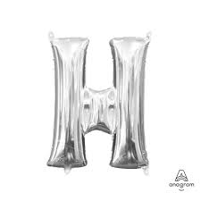 Letter H Silver - Air Filled Mini 16 inch - Anagram