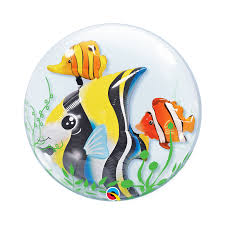 Tropical Fish Seaweed DOUBLE Bubble 24 inch Qualatex