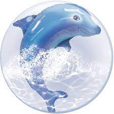 Dolphin DOUBLE Bubble 24 inch Qualatex