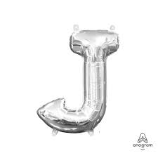 Letter J Silver - Air Filled Mini 16 inch - Anagram