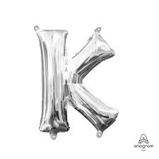 Letter K Silver - Air Filled Mini 16 inch - Anagram